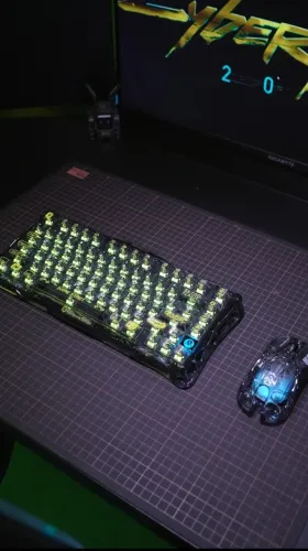 Kit Teclado Gamer Gravastar Transparent Black Mercury K1 Lite + Mouse M2