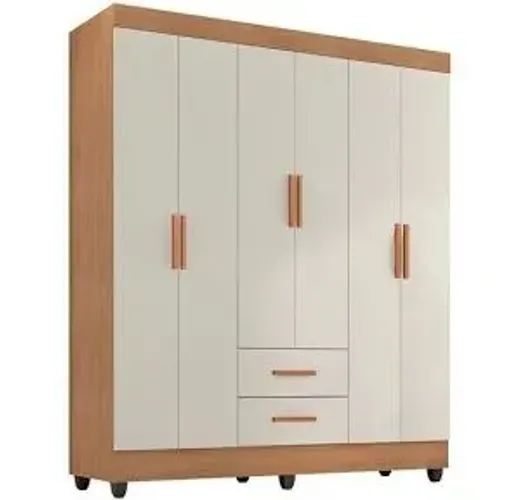 Guarda roupa Lite Leão 6 portas - Nature off white