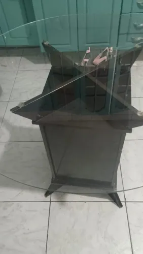 Mesa redonda de vidro 