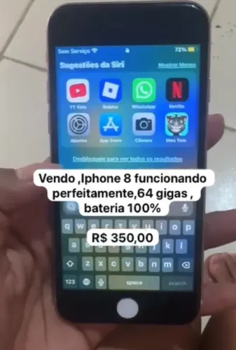 iPhone 8 64gigas bateria 100%