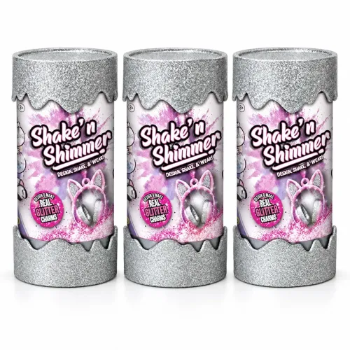 Kit com 3 Pulseiras Shake'n Shimmer com Glitter