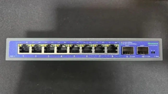 Switch de Rede HiSource Hi-K0802WS 10 Portas 8x 2.5GbE + 2x 10G SFP+ 80 Gbps