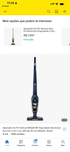 Aspirador de pó bateria Electrolux Erg28