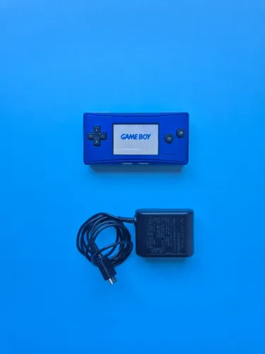 Game Boy Micro Azul Completo + Tela de Alta Qualidade + Carregador
