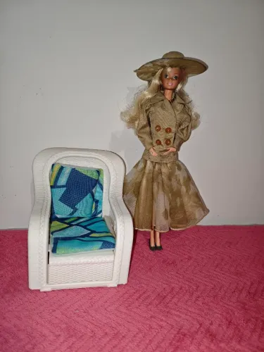 Barbie Alta Costura 1990 + Poltrona Barbie 1980 [Colecionador]