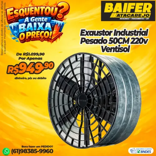 Exaustor Industrial Pesado 50CM 220v Ventisol