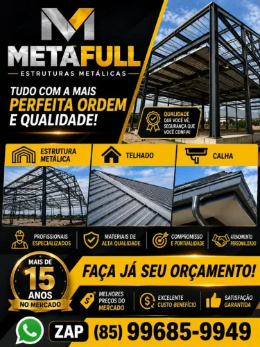 Estrutura metalica telhado calha
