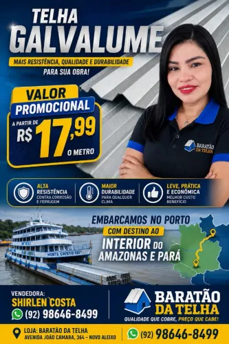 TELHA GALVALUME $18,00