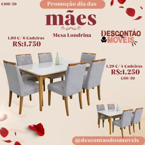 Mesa Londrina 6 Cadeiras 