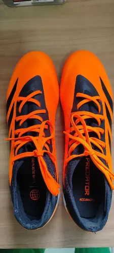 Chuteira Predator Accuracy.3 Futsal Adidas - Laranja e Preta 