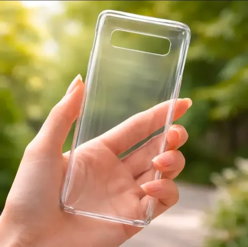 Capa acrílica transparente para Samsung Galáxia S10