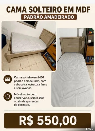 Cama solteiro com colchão !