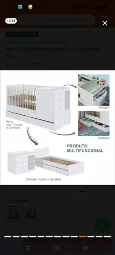 Berço cama multifuncional 