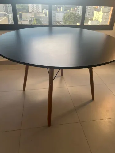 Mesa Redonda 120cm Eames Sala Jantar Pés De Madeira