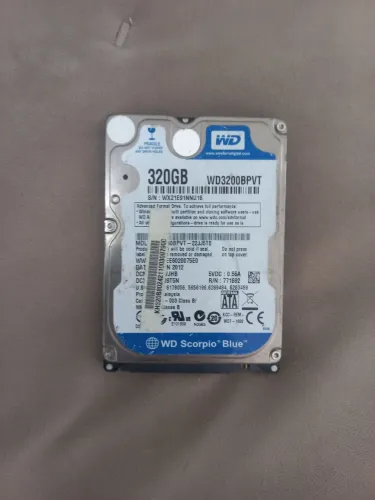HD notebook 320gb com problema