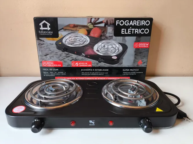 Fogão Elétrico Portátil 2 Bocas - 2000W