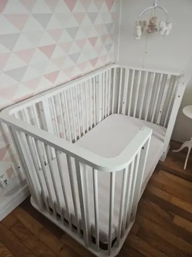 Berço Evolutivo 3 em 1 Madeira Branco + Colchão e Protetor