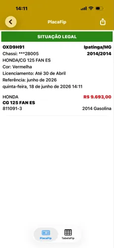 Vendo CG 125 FAN ES barata para serviço