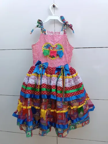 Vestido de Quadrilha Tam 3 a 5 anos