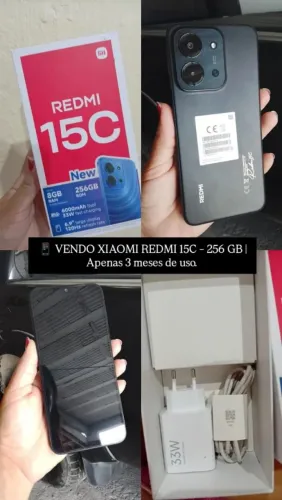  Celular Xiaomi Redmi 15C 256GB - Apenas 3 meses de uso