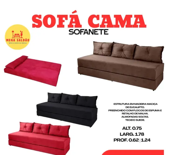 Sofá Cama ( Frete Grátis Para Algumas Cidades)