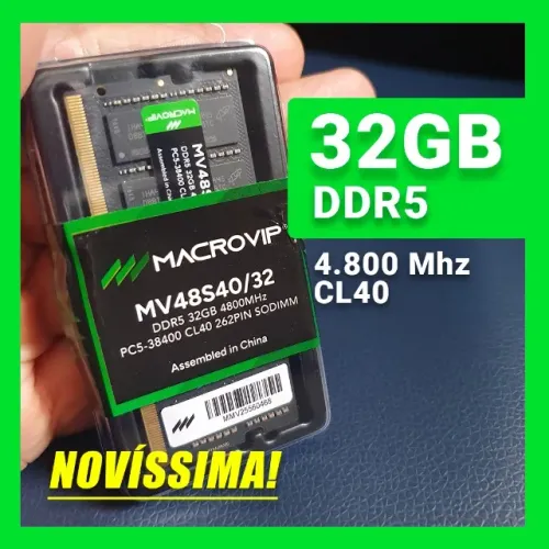Memória LACRADA DDR5 32 GB - 4.800 Mhz | para notebook