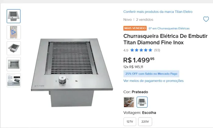 Churrasqueira embutir apto