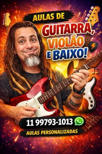 Aulas de Guitarra, violão, baixo, ukulele 