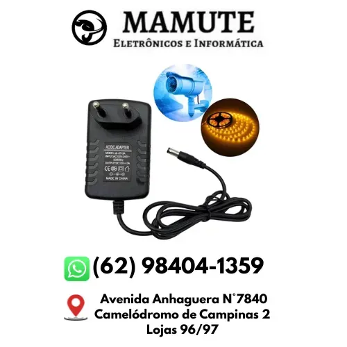 Fonte 3a 12v Estabilizada Chaveada Bivolt Cftv E Fita Led