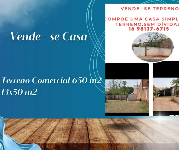 Casa em Terreno Comercial 13x50