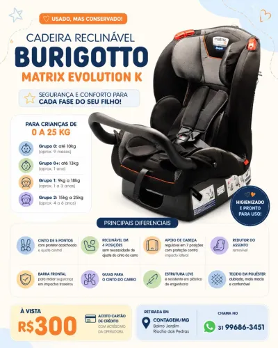 Cadeirinha para carro Burigotto Matrix Evolution K