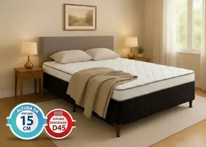 (Produto Novo) Cama Acoplada Casal com 15 cm de Espuma em oferta