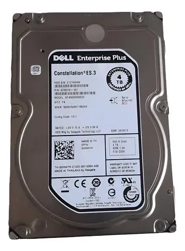 Hd Dell 4tb Sas 7.2k 3.5 St4000nm0023 - 9zm270-157 - 0drmyh
