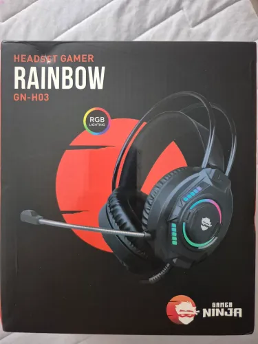 Headset fone Gamer Rainbow 3.5mm USB PC RGB 50mm microfone novo lacrado