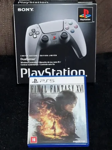 ?Kit PS5 Coleccionador: Controle DualSense Edição 30º Aniversário + Final Fantasy XVI