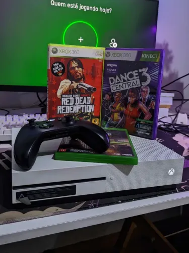 Xbox One S 500GB Branco + 1 Controle + 3 Jogos Físicos Originais