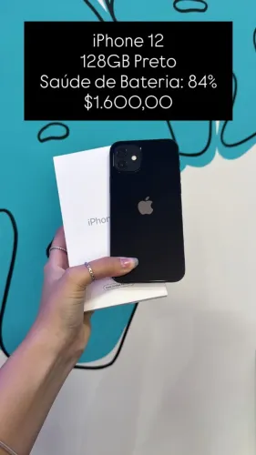 Seminovo: iPhone 12 128GB Preto - Bateria 84% | Loja Fisica