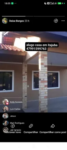 alugo casa na praia de itajuba