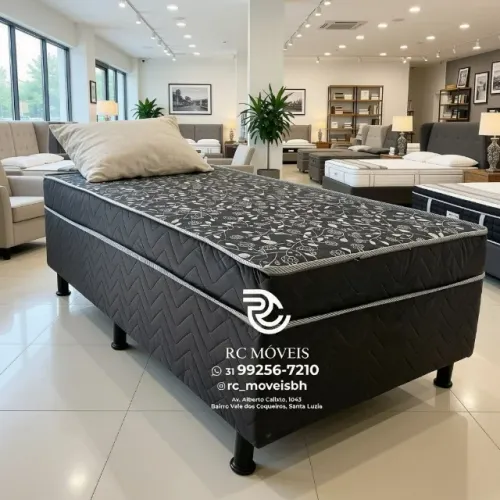 Cama Solteiro Completa Molas Ensacadas 88x1,88 Floral Branco Durável
