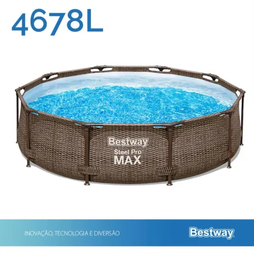 Piscina Estrutural 4.678l Deluxe + Filtro Capa Forro Bestway Cor Marrom Bomba 220v