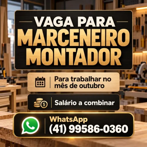 Vaga marceneiro montador de móveis sob medida