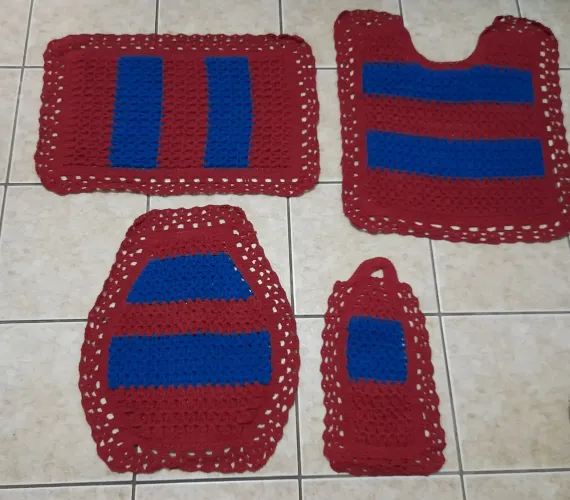 Tapete de banheiro em croche