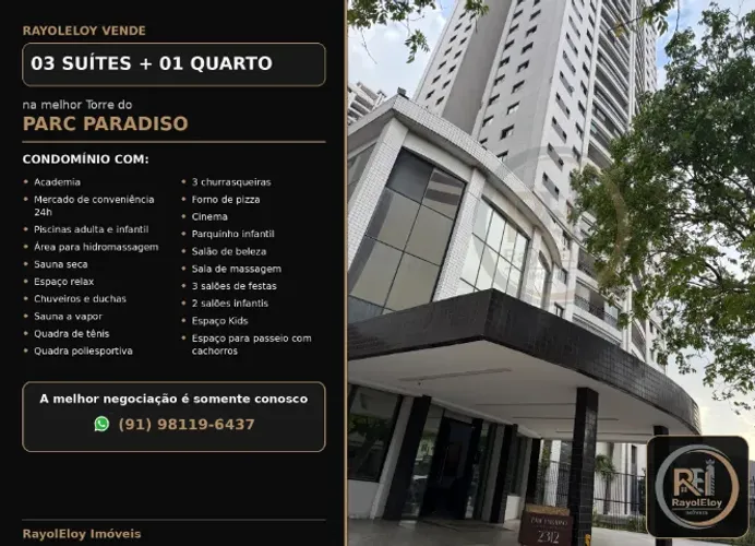 Vende 03 Suítes na Torre Éden - Parc Paradiso - Nazaré/Cremação
