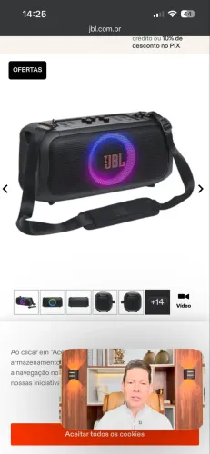 Caixa de som JBl PartyBox On-The-Go