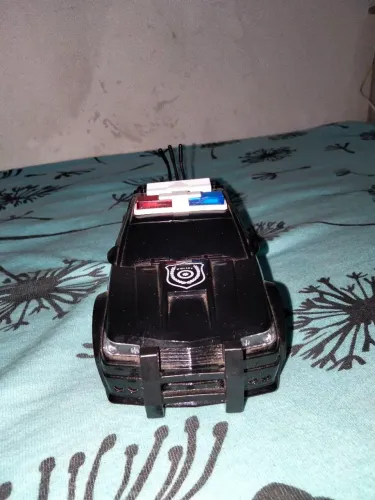 Carro da polícia de miniatura de briquendo 