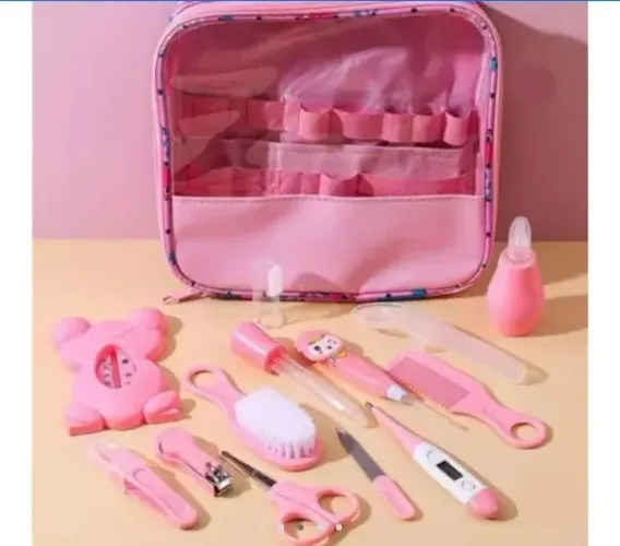 Kit Higiene Bebê 13 Peças Rosa
