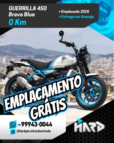 ROYAL ENFIELD GUERRILLA 450 - 0Km - Emplacamento grátis para a versão BRAVA BLUE