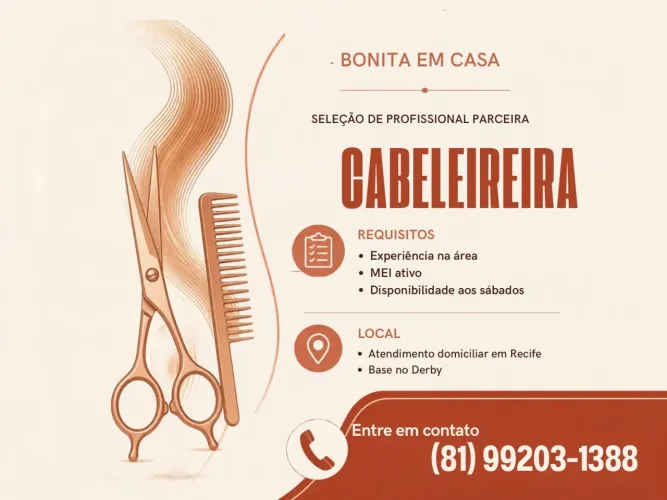 Cabeleireira - parceira para atendimento domiciliar Recife 