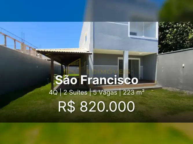 Não Perca! Linda Casa em São Francisco com 4 Quartos e Sala Iluminada