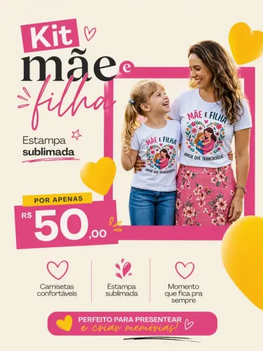 Super Promoção Kit camisa mãe e filha (sublimação)